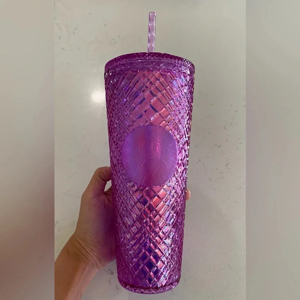 New Starbucks 2023 Valentine’s Pink Taffy Iridescent Jewel Venti Cup 24oz